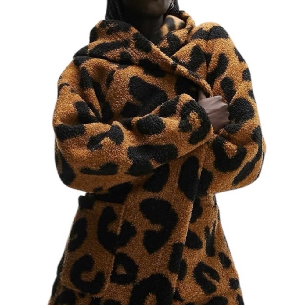 Topshop Teddy Robe Hooded Animal Print